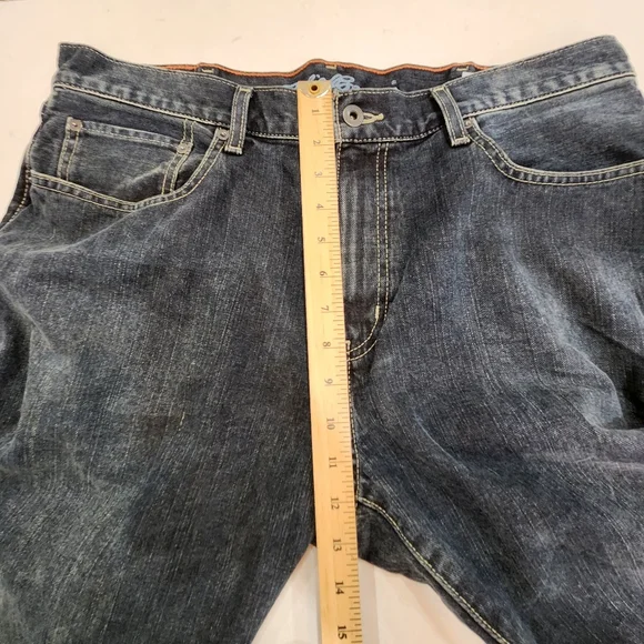 Eddie Bauer Jeans Men's 36x30 Blue Dark Wash Relaxed Fit Vintage Y2K Bootcut - Picture 12 of 14